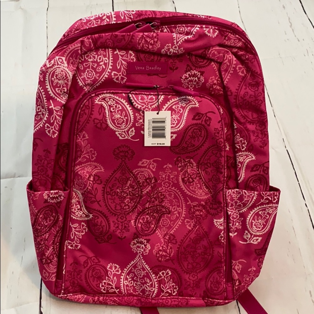 Vera Bradley Stamped Paisley Laptop Backpack
